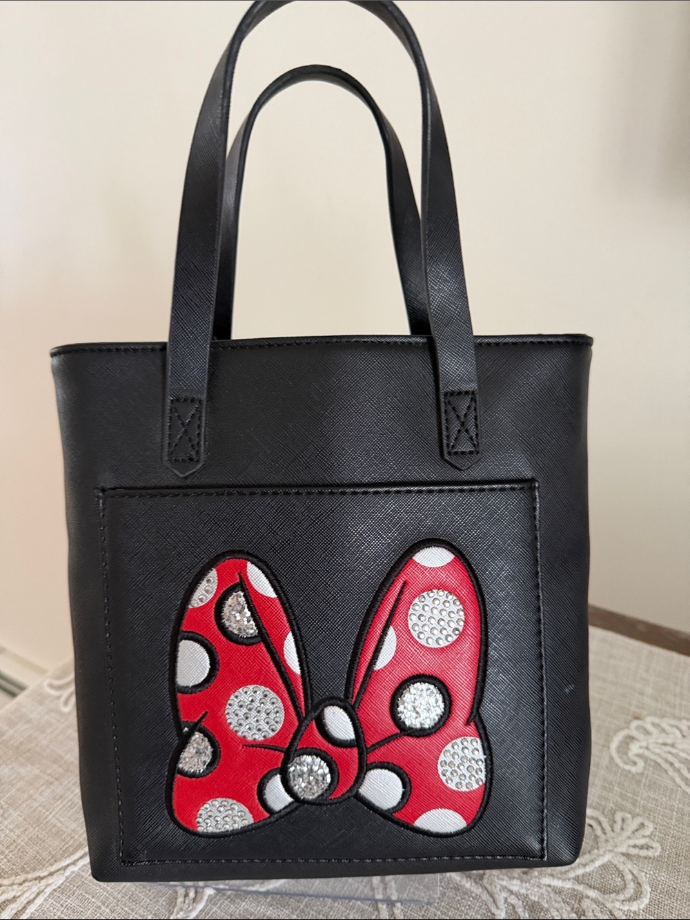 Disney Parks Exclusive Minnie Mouse 
Bow detail Mini Tote